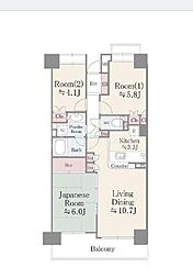 板橋パークホームズ 3LDKの間取図画像