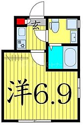 コート・リヴィエール 1Kの間取図画像