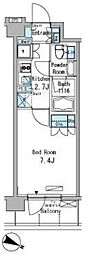 パークアクシス東十条 1Kの間取図画像