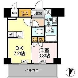 ロイジェント豊島園 1DKの間取図画像