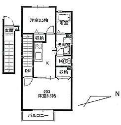 メゾンアイ 2Kの間取図画像