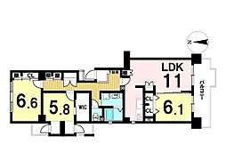 パークシティ鳥見A棟 3LDKの間取図画像