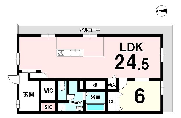 第一シャトー八戸ノ里(1LDK) 10階の間取り