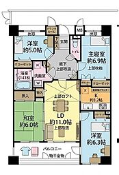 シャトレ愛松三郷 4LDKの間取図画像