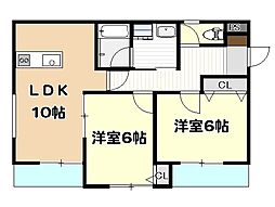 アビタシオン本町東棟 2LDKの間取図画像