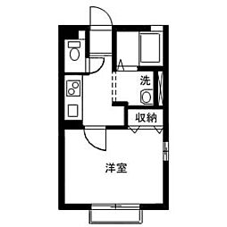 サニースマイル 1Kの間取図画像