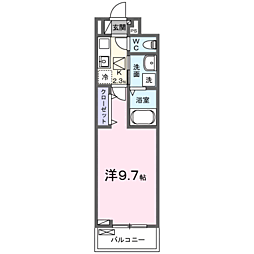 ヒカルサ深谷I 1Kの間取図画像