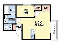 幸町(2026)新築アパート 1LDKの間取図画像