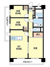 藤和シティコープ坂戸 3LDKの間取図画像