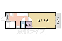 プランタン2000A棟 1Kの間取図画像