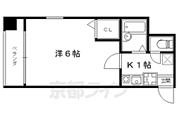 マンション 1Kの間取図画像