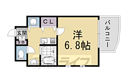 グランドパレス京都烏丸五条 1Kの間取図画像