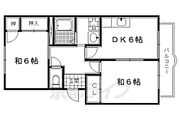 パティオ・モア西賀茂 2DKの間取図画像