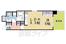 リーガル東本願寺前 1LDKの間取図画像