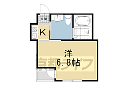 ノ・レーヴ堀川高辻 1Kの間取図画像