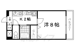 レイ上賀茂 1Kの間取図画像