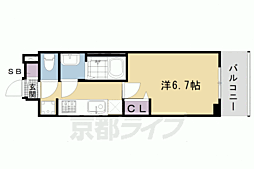 プレサンス京都東寺 1Kの間取図画像