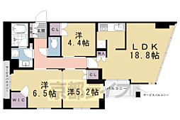 ブランズ京都河原町通 3LDKの間取図画像