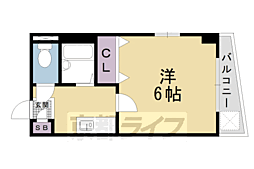 ハイツ本瓦 1Kの間取図画像