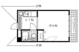 ジュネスヴィラ 1Kの間取図画像