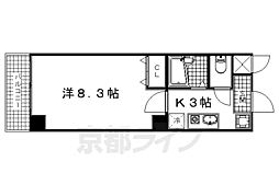 グロリアス京都 1Kの間取図画像