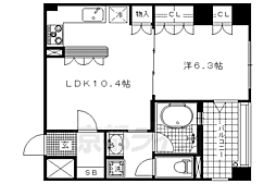 リーガル京都御所東 1LDKの間取図画像