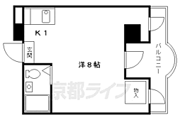 ドムス白川 ワンルームの間取図画像