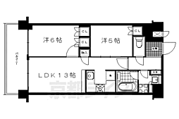 リーガル京都聖護院 2LDKの間取図画像