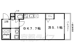 Grange京都岡崎 1DKの間取図画像