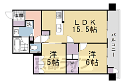 京都市上京区上堀川町マンション 2LDKの間取図画像