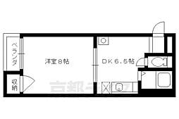 カーサ清明 1DKの間取図画像