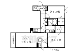 シャーメゾン千本六軒町 2LDKの間取図画像