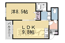 Creare五条大宮 1LDKの間取図画像
