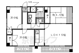 スクエアー美濃山 3LDKの間取図画像