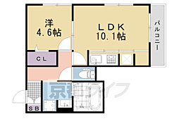トリシア長岡天神 1LDKの間取図画像