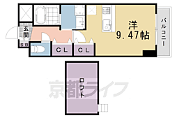 メディナ西大路駅前 1Kの間取図画像