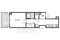 T'sCasa御幸町 1Kの間取図画像