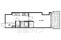 T'sCasa御幸町 1Kの間取図画像