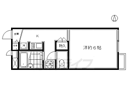 レオパレスクレスト 1Kの間取図画像