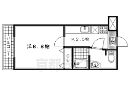 ルーミネス二番館 1Kの間取図画像