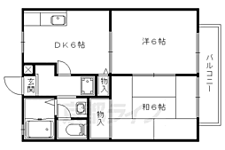 メイプルリーフ1棟 2DKの間取図画像