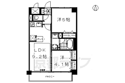 エステムプラザ京都聚楽第雅邸 2LDKの間取図画像