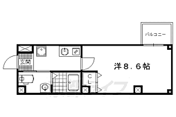 フラッティ大徳寺南 1Kの間取図画像
