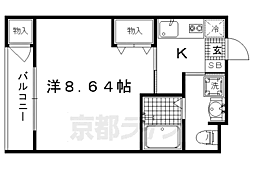 ミュールかもがわ 1Kの間取図画像