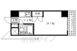 サンヒルズハウス 1Kの間取図画像