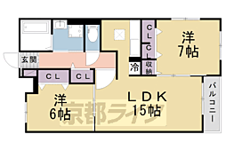 サンリット三山木 2LDKの間取図画像