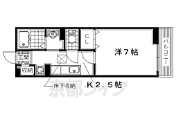 グランソレイユ楠葉2 1Kの間取図画像