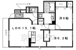 メゾン・エスポワール 2LDKの間取図画像