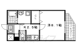 コンフォルト小倉 1Kの間取図画像