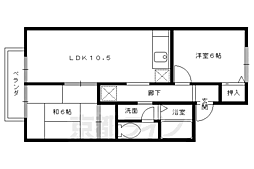 セジュール五十川 2LDKの間取図画像